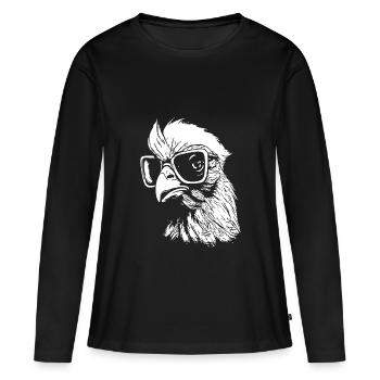 Poulet intelligent - T-shirt manches longues Premium bio Femme - noir - Devant - Julia (174cm)