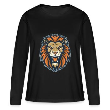 A roaring lion - Women's Premium Organic Long Sleeve Shirt - black - Front - Julia (174cm)