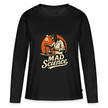 Verrückter Wissenschaftler im Labor - Frauen Premium Bio Langarmshirt - Schwarz - Vorne - Julia (174cm)