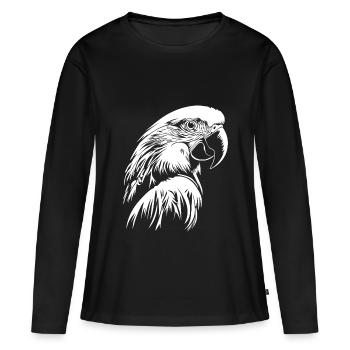 Perroquet - T-shirt manches longues Premium bio Femme - noir - Devant - Julia (174cm)