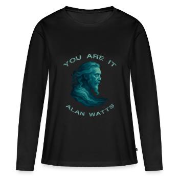 Du bist es Alan Watts Kunst - Frauen Premium Bio Langarmshirt - Schwarz - Vorne - Julia (174cm)