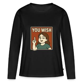 Femme confiante avec dire Rêvez sur - T-shirt manches longues Premium bio Femme - noir - Devant - Julia (174cm)