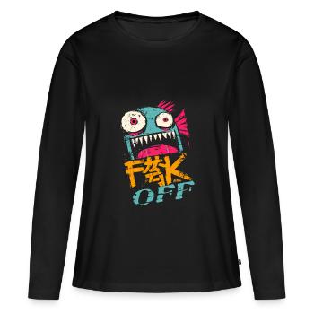 Wild fish cries out for take-off in bright colors - Women's Premium Organic Long Sleeve Shirt - black - Front - Julia (174cm)