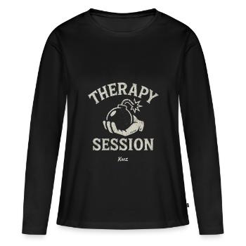 Hand holding therapy session bombshell - Women's Premium Organic Long Sleeve Shirt - black - Front - Julia (174cm)