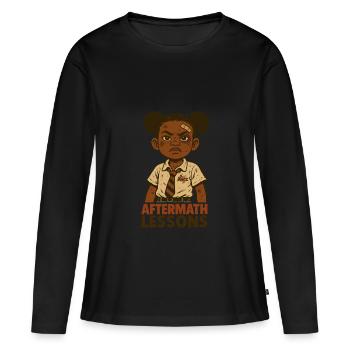 Écolière forte avec plâtre - T-shirt manches longues Premium bio Femme - noir - Devant - Julia (174cm)