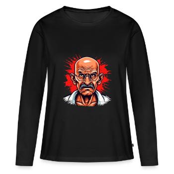 Leader de la Révolution pacifique - T-shirt manches longues Premium bio Femme - noir - Devant - Julia (174cm)