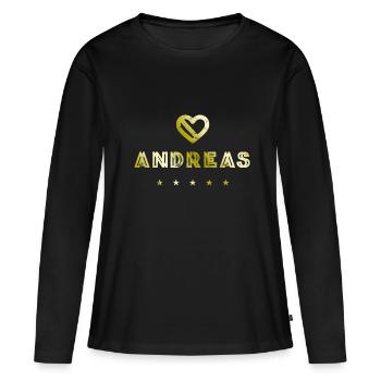 Andreas Herz - T-shirt manches longues Premium bio Femme - noir - Devant - Julia (174cm)