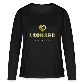 Léonard Herz - T-shirt manches longues Premium bio Femme - noir - Devant - Julia (174cm)