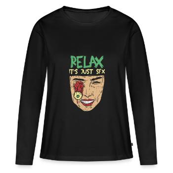 Make-Up Artist Schminken Make Up Spruch - Frauen Premium Bio Langarmshirt - Schwarz - Vorne - Julia (174cm)