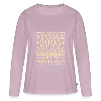 Vintage 2005 Jahrgang Geburtstag 20 Jahre - Frauen Premium Bio Langarmshirt - Altrosa - Vorne - Julia (174cm)