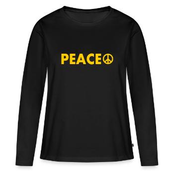 Peace - T-shirt manches longues Premium bio Femme - noir - Devant - Julia (174cm)