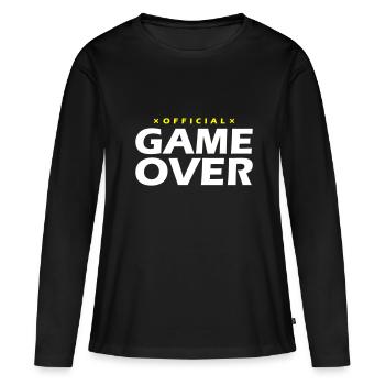 Citation Game Over - T-shirt manches longues Premium bio Femme - noir - Devant - Julia (174cm)