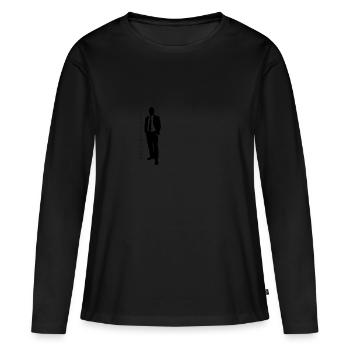 monsieur - T-shirt manches longues Premium bio Femme - noir - Devant - Julia (174cm)