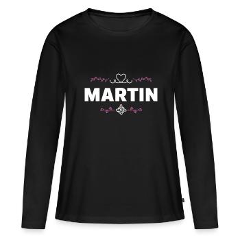 Martin - T-shirt manches longues Premium bio Femme - noir - Devant - Julia (174cm)