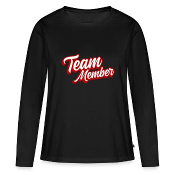 Membres de l’équipe - T-shirt manches longues Premium bio Femme - noir - Devant - Julia (174cm)
