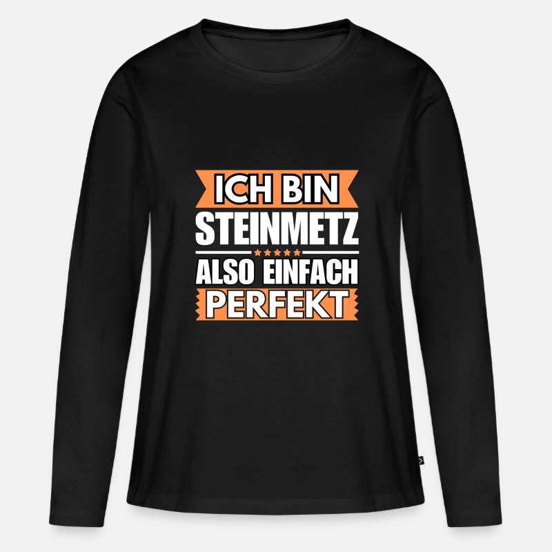 Einfach ein Perfekter Steinmetz - Frauen Premium Bio Langarmshirt - Schwarz