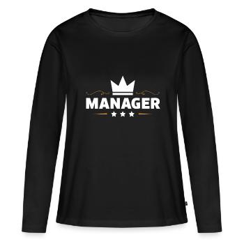 Métier de manager - T-shirt manches longues Premium bio Femme - noir - Devant - Julia (174cm)