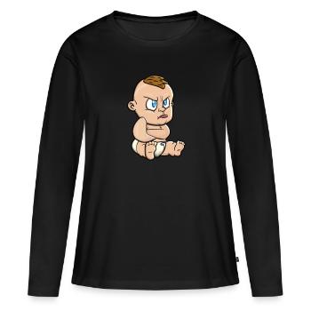 Bébé Furieux S’entête colère en bas âge - T-shirt manches longues Premium bio Femme - noir - Devant - Julia (174cm)