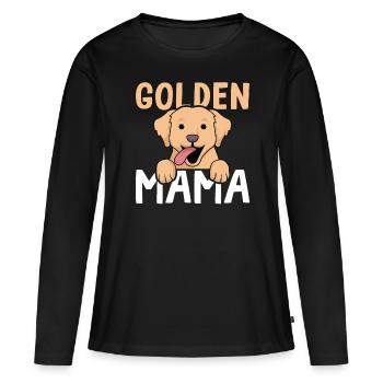 Goldene Mama Golden Retriever - Frauen Premium Bio Langarmshirt - Schwarz - Vorne - Julia (174cm)