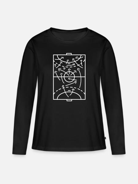 Lustige Handball Taktik Spielfeld Trainer - Frauen Premium Bio Langarmshirt - Schwarz