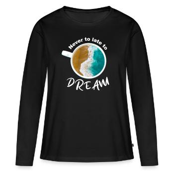 Tasse à café avec support et remplissage de la mer - T-shirt manches longues Premium bio Femme - noir - Devant - Julia (174cm)
