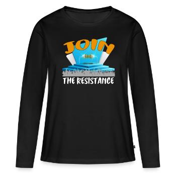 Rejoignez la résistance ! - T-shirt manches longues Premium bio Femme - noir - Devant - Julia (174cm)