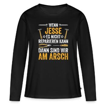 Lustiges Jesse Handwerker Heimwerker Sprüche - Frauen Premium Bio Langarmshirt - Schwarz - Vorne - Julia (174cm)