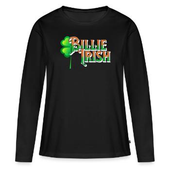 Billie Irish - Saint-Patrick - Paddy’s Day - T-shirt manches longues Premium bio Femme - noir - Devant - Julia (174cm)