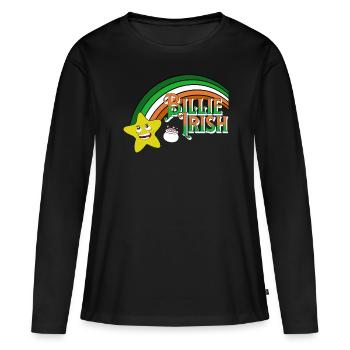 Billie Irish - Saint-Patrick - Paddy’s Day - T-shirt manches longues Premium bio Femme - noir - Devant - Julia (174cm)