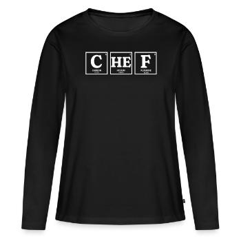 CHEF chemische Elemente design - Frauen Premium Bio Langarmshirt - Schwarz - Vorne - Julia (174cm)