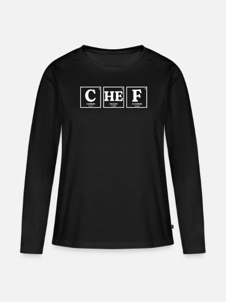 CHEF chemische Elemente design - Frauen Premium Bio Langarmshirt - Schwarz