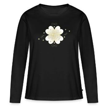 Bébé - T-shirt manches longues Premium bio Femme - noir - Devant - Julia (174cm)