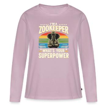 Zoowärter Tierpfleger - Frauen Premium Bio Langarmshirt - Altrosa - Vorne - Julia (174cm)