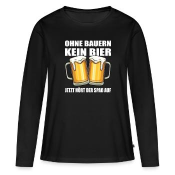 Amateurs de bière Toasts Buveurs de bière Agriculteurs - T-shirt manches longues Premium bio Femme - noir - Devant - Julia (174cm)