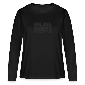 Discover the depth of black in any design - Women's Premium Organic Long Sleeve Shirt - black - Front - Julia (174cm)