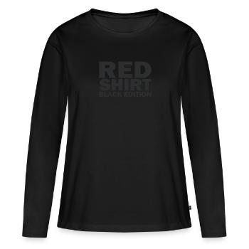Discover the depth of black in any design - Women's Premium Organic Long Sleeve Shirt - black - Front - Julia (174cm)