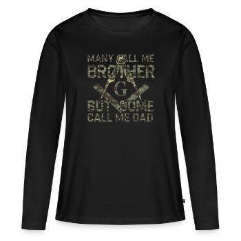 Maçon Maçon Camo Papa franc-maçon - T-shirt manches longues Premium bio Femme - noir - Devant - Julia (174cm)