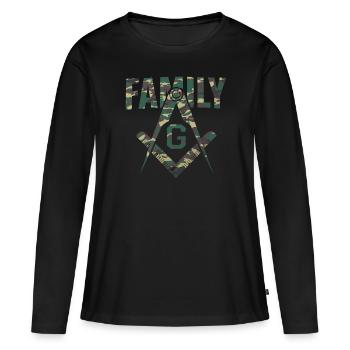Maçon Maçonnique Camo Famille Franc-Maçon - T-shirt manches longues Premium bio Femme - noir - Devant - Julia (174cm)