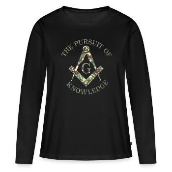 Franc-maçonnerie maçonnique Camo - T-shirt manches longues Premium bio Femme - noir - Devant - Julia (174cm)