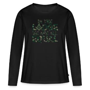 Maçon Maçon Maçon Camo Franc-maçon - T-shirt manches longues Premium bio Femme - noir - Devant - Julia (174cm)