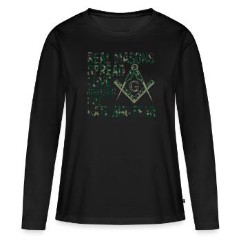 Maçon Maçon Maçon Camo Franc-maçon - T-shirt manches longues Premium bio Femme - noir - Devant - Julia (174cm)