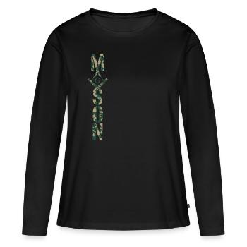 Maçon Camo Franc-maçon Maçon - T-shirt manches longues Premium bio Femme - noir - Devant - Julia (174cm)
