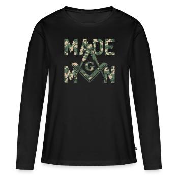 Fait Homme Maçon Maçon Maçon Camo Franc-maçon - T-shirt manches longues Premium bio Femme - noir - Devant - Julia (174cm)