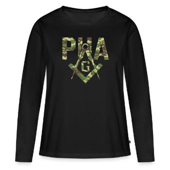 Pha Mason Maçon Maçon Maçon Maçon - T-shirt manches longues Premium bio Femme - noir - Devant - Julia (174cm)