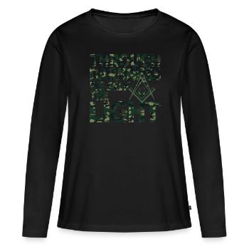 Maçon Maçon Maçon Camo Franc-maçon - T-shirt manches longues Premium bio Femme - noir - Devant - Julia (174cm)