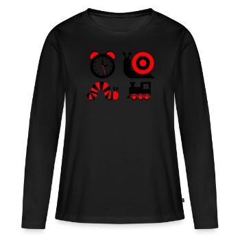 Bébé contrasté - T-shirt manches longues Premium bio Femme - noir - Devant - Julia (174cm)