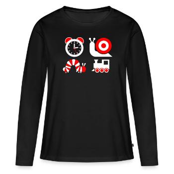 Bébé avec un contraste élevé - T-shirt manches longues Premium bio Femme - noir - Devant - Julia (174cm)