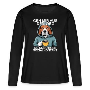 Écarte-toi de mon chemin, contact social inutile - T-shirt manches longues Premium bio Femme - noir - Devant - Julia (174cm)