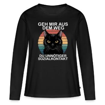 Écarte-toi de mon chemin, contact social inutile - T-shirt manches longues Premium bio Femme - noir - Devant - Julia (174cm)