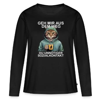 Écarte-toi de mon chemin, contact social inutile - T-shirt manches longues Premium bio Femme - noir - Devant - Julia (174cm)